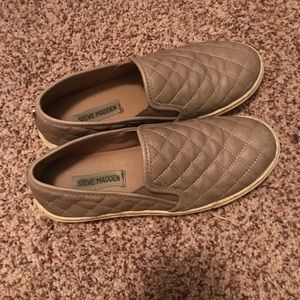 Steve Madden Taupe Slip Ons